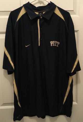 University Of Pittsburgh Pitt Panthers Football Team Issued Nike Polo Shirt Xl