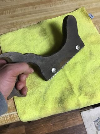 Vintage Unique Wood Rip Saw Hand Stair Saw Primitive 6 inch blade Rare tool 2
