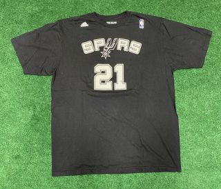 Nba San Antonio Spurs Tim Duncan 21 Jersey Style Black Men’s T - Shirt Size Xl