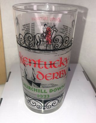 Vintage 1973 Churchill Downs Kentucky Derby Glass Triple Crown Year Souvenir