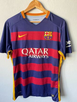 Nike Fc Barcelona Home Football Shirt 15/16 Player Issue Authentic Jersey L 93