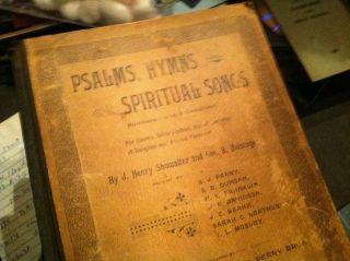 Old Worn Book Hymnal Psalms Hymns Spiritual Sings 1895 Box205