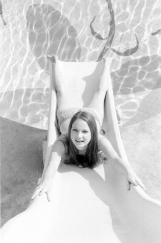 Vintage Pinup Negative 1960s Sexy Brunette Pool Pose