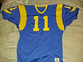 Vtg 80s Sand - Knit Jim Everett Los Angeles Rams 11 Nfl Football Jersey Sz 48 R