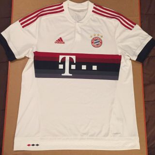 Bayern Munich Adidas Soccer Jersey Football Shirt 2015 2016 Away White Xl