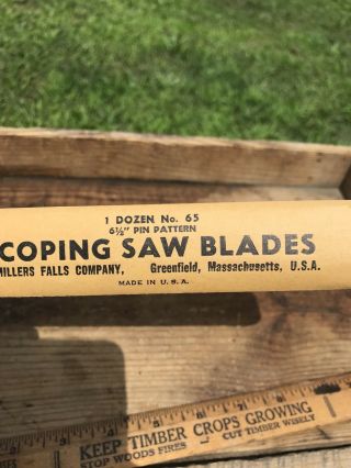 Vtg Millers Falls Coping Saw Blades No 65,  6 1/2 “ Pin Pattern 2