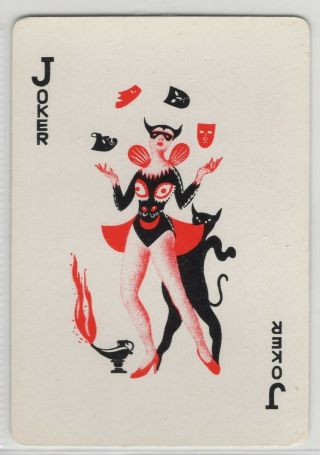 Joker: 1 Vintage Swap Playing Card: Cat Lady (back: Hotel Sahara)