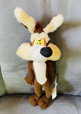 Vintage Looney Tunes Wile E Coyote 11” Stuffed Animal Plush - 1995 Ace Novelty
