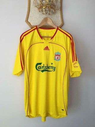 Fc Liverpool 2006 2007 Yellow Away Football Soccer Shirt Jersey Adidas Adult Xl