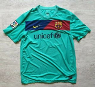 Fc Barcelona 2010/2011 Away Football Shirt Soccer Jersey Nike Sz L Unisef Shirt