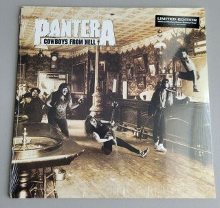 Pantera “cowboys From Hell” Lp Atco White & Whiskey Brown Marbled Colored Vinyl