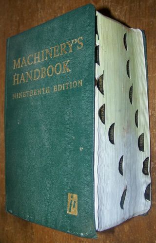 1971 MACHINERY ' S HANDBOOK MECHANICAL ENGINEER 19TH EDITION MACHINIST TOOL DIE, 2