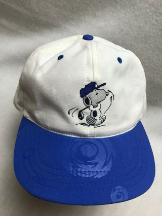 Peanuts Snoopy Embroidered Golf Hat White Blue Golf