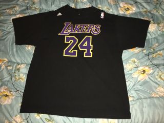 Los Angeles Lakers Kobe Bryant T - Shirt Adidas Mens Xl Double Sided 24