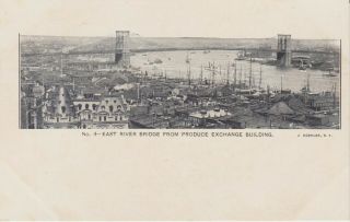 Postcard - York City - " East River Bridge From Produce Exchange Building "