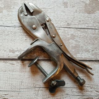 Vintage Mole Grips Pliers with Mole Table Clamp - Newport Britain 3