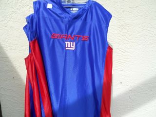Nfl Team Apparel 4 York Giants Football Muscle Shirt Size M Satin Look