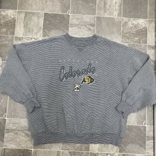 Men’s Vintage 90s Lee Cu Colorado Buffaloes Big Logo Crew Sweatshirt Sz Xxl Gray