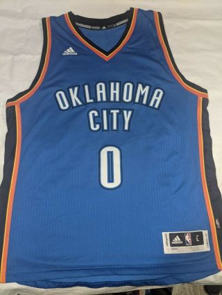 Adidas Nba Oklahoma City Thunder Russell Westbrook 0 Swingman Jersey,  2 Size L