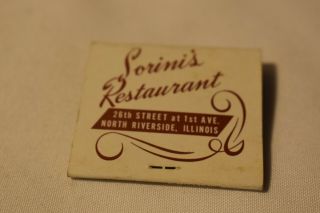 Sorini ' s Restaurant North Riverside Illinois 30 Strike Matchbook 3