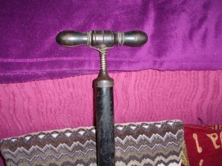 Vintage Antique Wood Hand Operated 24 " Stirrup Pump With Foot Supports