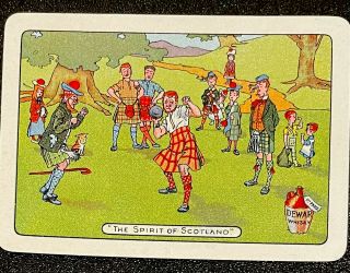 Playing Swap Cards 1 Old Dewar’s Scotland Kilts Whisky Advt