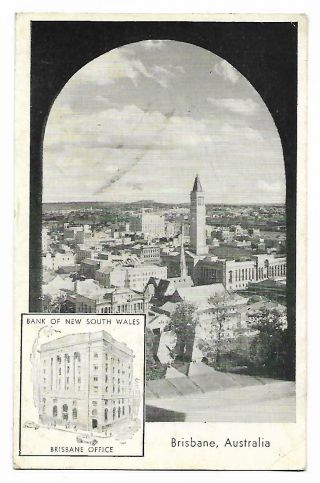 Australia Postcard - Brisbane,  With Insert Of Bank Of Nsw - Qld - 1940 