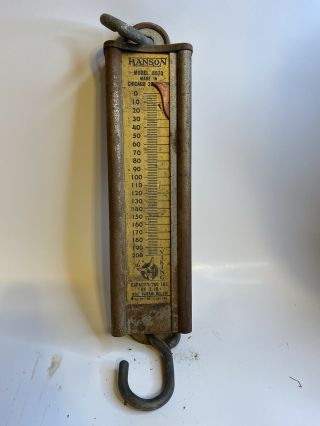 Vintage Hanson 8920 The Viking 200 Lb Capacity Hanging Scale Bows Scrap Weight