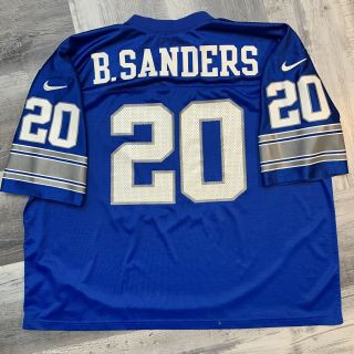Vintage Nike Barry Sanders Detroit Lions Football Jersey Throwback 90’s Home