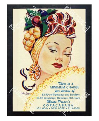 Historic The Copacabana Nightclub 1953 Advertising Postcard