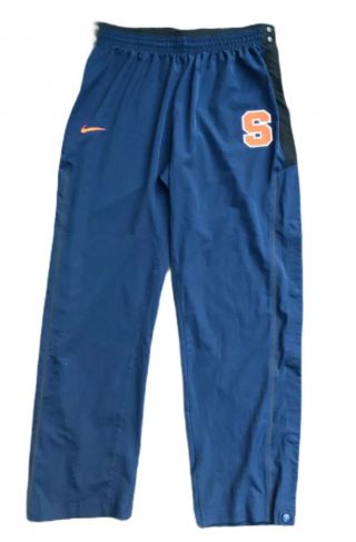 Vtg Nike Team Elite Syracuse Orange Univ Navy Blue Break Away Track Pants Mens L