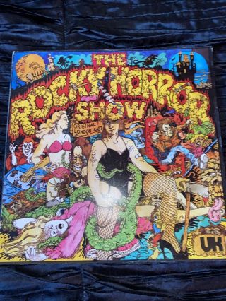 London Cast ‎– The Rocky Horror Show - Rare Black Text Uk Lp Vinyl Reco