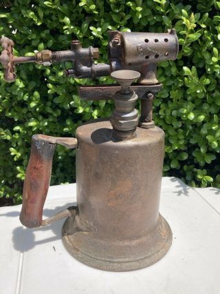 Vintage Brass Blow Torch Clayton & Lambert Gas Welding Soldering Antique