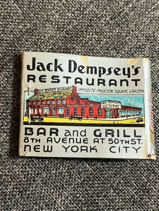 00 Vintage Matchbook Jack Dempsey Restaurant Bar And Grill