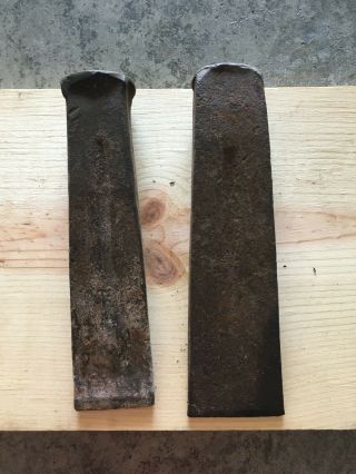 2 Steel Wood Splitting Wedge Vintage Heat Treated Firewood Logging Tool 4&5 Lbs