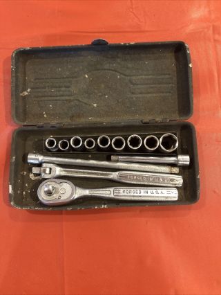 Vintage Craftsman Forged In Usa - V Series Ratchet Kit 1/4 Inch W/box