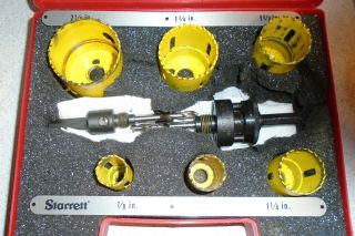 L.  S.  Starrett Athol Ma Industrial Lockset Hole Saw Kit K292 7/8 " - 2 1/8 " W/case
