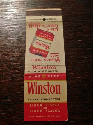 Vintage Matchcover: Winston Cigarettes Taste Good Like A Cigarette Should Vv