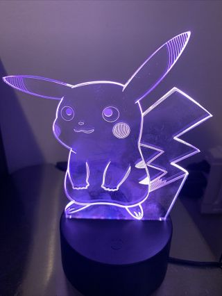 Lovely Pokemon Pikachu 3d Led Illusion Night Light 7 Color Usb Plug