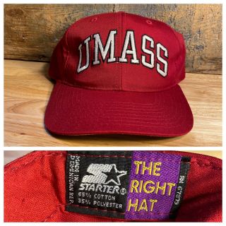 Vintage Umass Minutemen Ncaa Snapback Hat Cap Arch Starter The Right Hat Vtg Cap