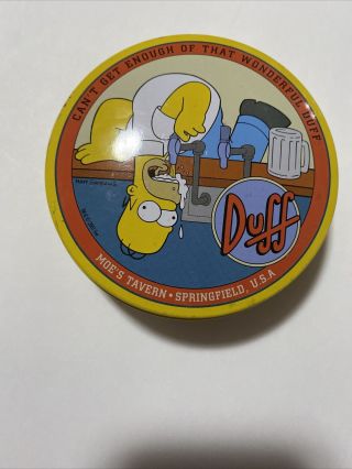 The Simpsons Duff Beer 4 Coaster Set In Tin 2001