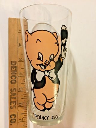 Vintage Warner Bros.  1973 Porky Pig Pepsi Collectors Series Glass 6” Sku047 - 021