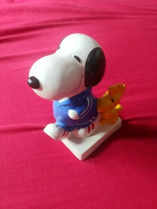 Vintage 1972 Peanuts Snoopy And Woodstock Coin Bank.  Charlie Brown.