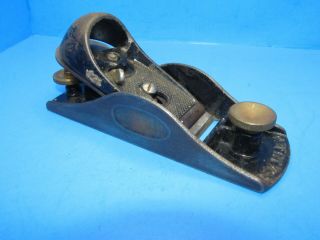 Stanley No 9 - 1/4 Wood Block Plane W/ Brass Front Knob & Japanned Finish Made Usa