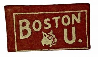 Vintage 1950’s Boston University Terriers Football Candy Felt Badge Rare