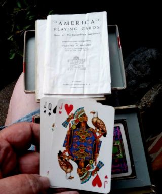Vintage Boxed Playing Cards - Arts Of Precolombia America - Heraclio Fournier