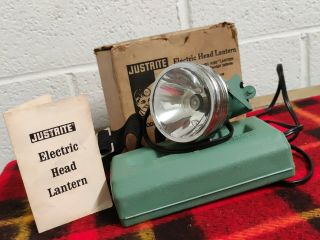 Vtg Justrite Portable Electric Headlight Lantern Mod 1904 - 4 Box (f6)