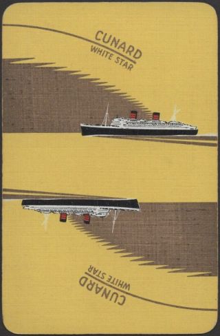 Playing Cards Single Card Old Vintage Cunard White Star Line Ship C