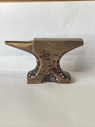 Vintage Mini Solid Brass Anvil Blacksmith/jewelers Tool Paperweight Unmarked