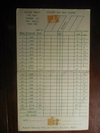 Hickory Nut GC - Columbia Twp,  OH - Scorecard 45,  Years Old 3